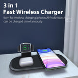 15W 3 In 1 Fast Wireless Charger For iWatch, AirPords and Iphone,
