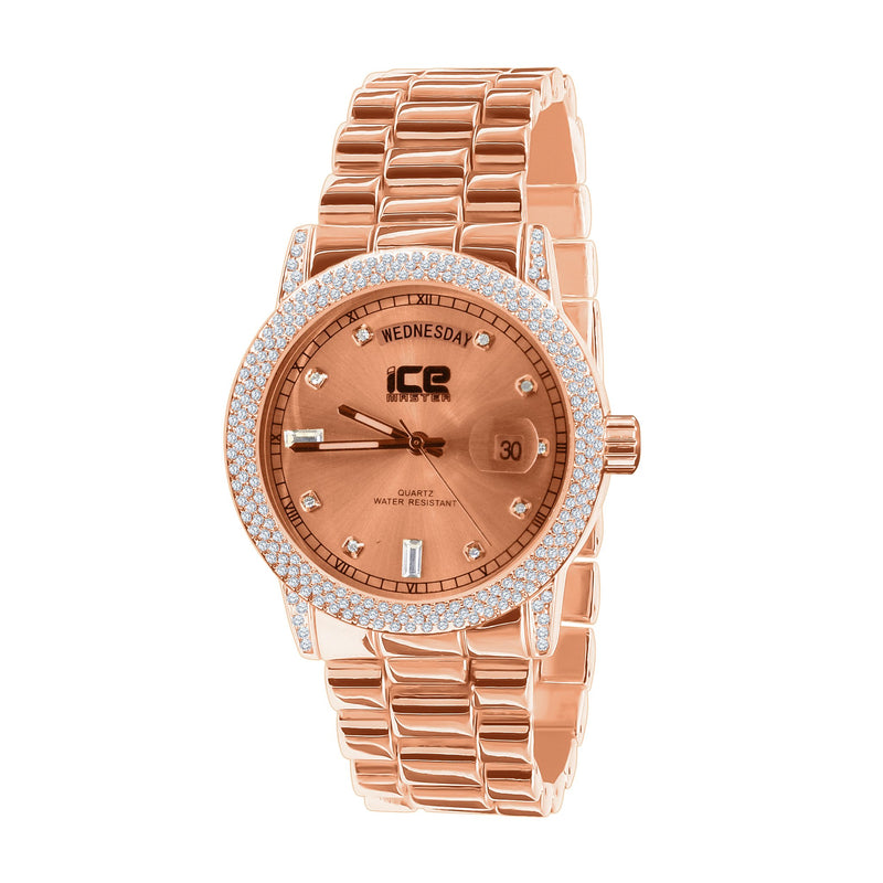 Iced Out Gold Plated Bling Metal Watch - The Trendy Accessories Store