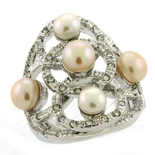 6X087 Rhodium Brass Ring with Semi-Precious - The Trendy Accessories Store