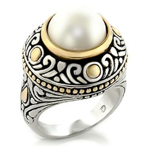 7X137 Reverse Two-Tone Brass Ring with Synthetic - The Trendy Accessories Store