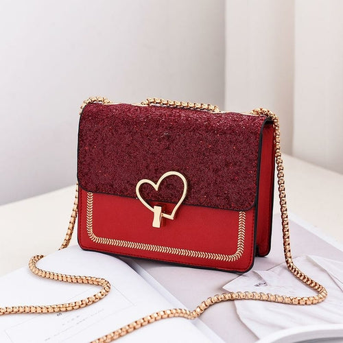 Little Fashion Shoulder Bags with Gold Plated Chain Handbag