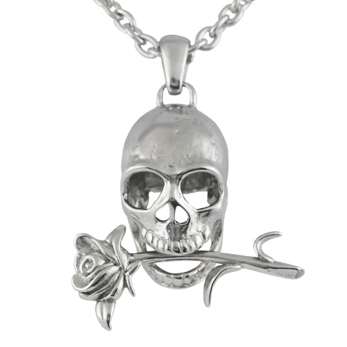 Memento Mori - Skull with Rose Necklace - The Trendy Accessories Store