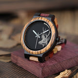 P14-2 Deer Collection Wood Watches Date - The Trendy Accessories Store