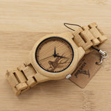 D28 Natural Bamboo Wood Watches With Deer - The Trendy Accessories Store