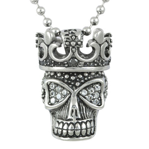 White Fire Skull Men's Necklace - The Trendy Accessories Store