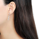 Princess Polished Stainless Steel Earrings with AAA Grade Clear Stone - The Trendy Accessories Store