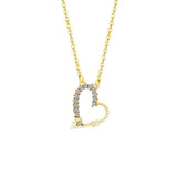 Elegant Cubic Zircon Heart Pendant Necklace Gold