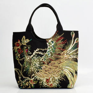 The Modernist Shiny Peacock Vintage Totes Bag