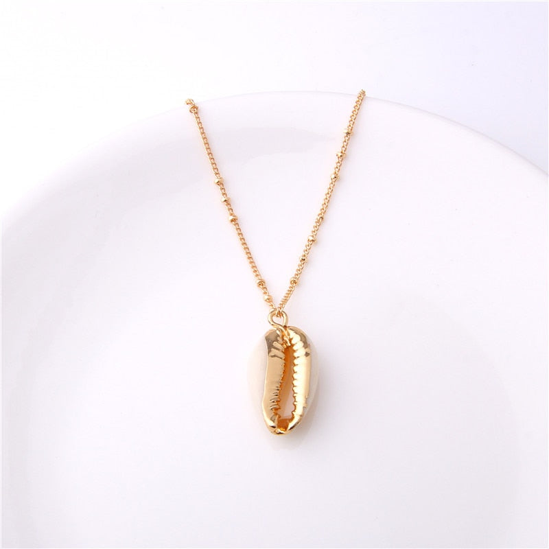 Classic Gold Plated Shell Necklaces and Pendants - The Trendy Accessories Store