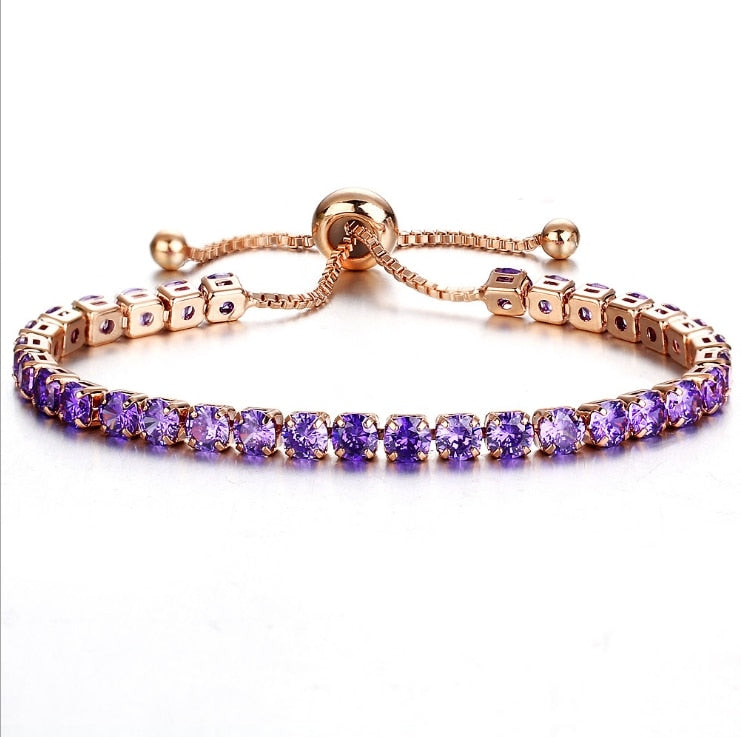 Luxury 4mm Gold Plated Cubic Zirconia Crystal Chain Bracelets - The Trendy Accessories Store