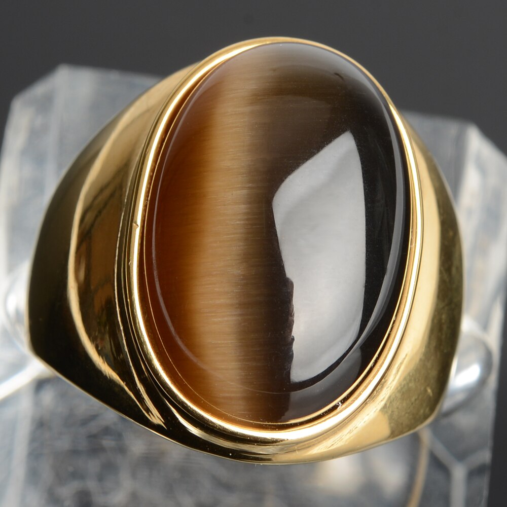 stainless steel Vintage Bohemia Gold Plated Oval Ring - The Trendy Accessories Store