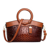 Vintage Theme Leather Luxury Tote Bag - The Trendy Accessories Store