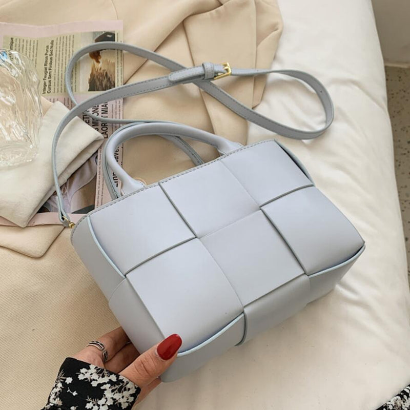 Large Weavy Tote High-quality PU Leather Handbag