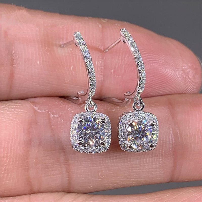 Trendy Square Brilliant  Drop Earrings