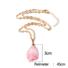 Handmade Gold Plated Chain Necklace with Natural Minerals Stone Crystal Charm Pendant - The Trendy Accessories Store