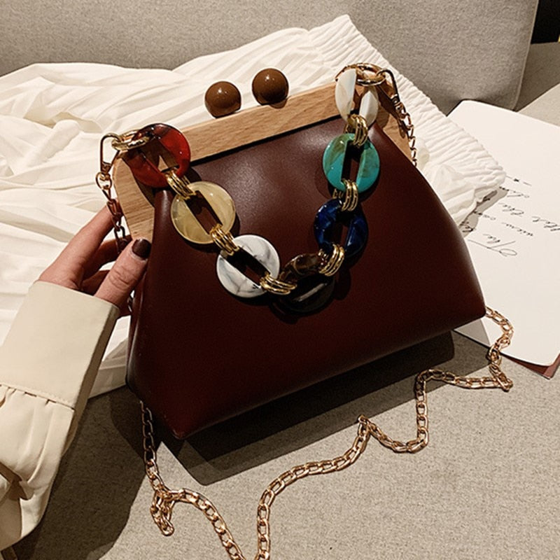 Luxury Fancy Acrylic Chain Bag Crossbody Handbag