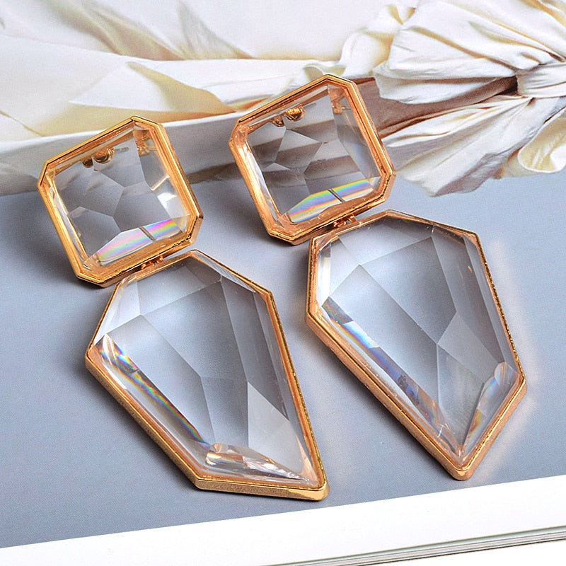 Clear And Pure Resin Elegant Drop Earrings - The Trendy Accessories Store