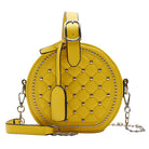 Round Rivet Fashion Chain PU Leather Bag - The Trendy Accessories Store
