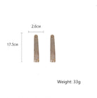 Ovsize Long Crystal Drop Earrings - The Trendy Accessories Store