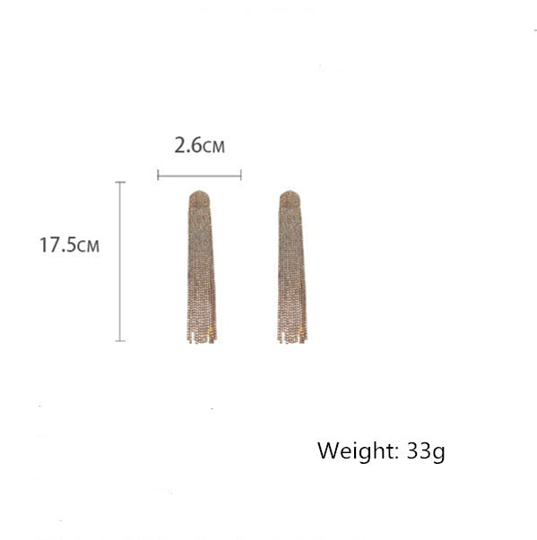 Ovsize Long Crystal Drop Earrings - The Trendy Accessories Store