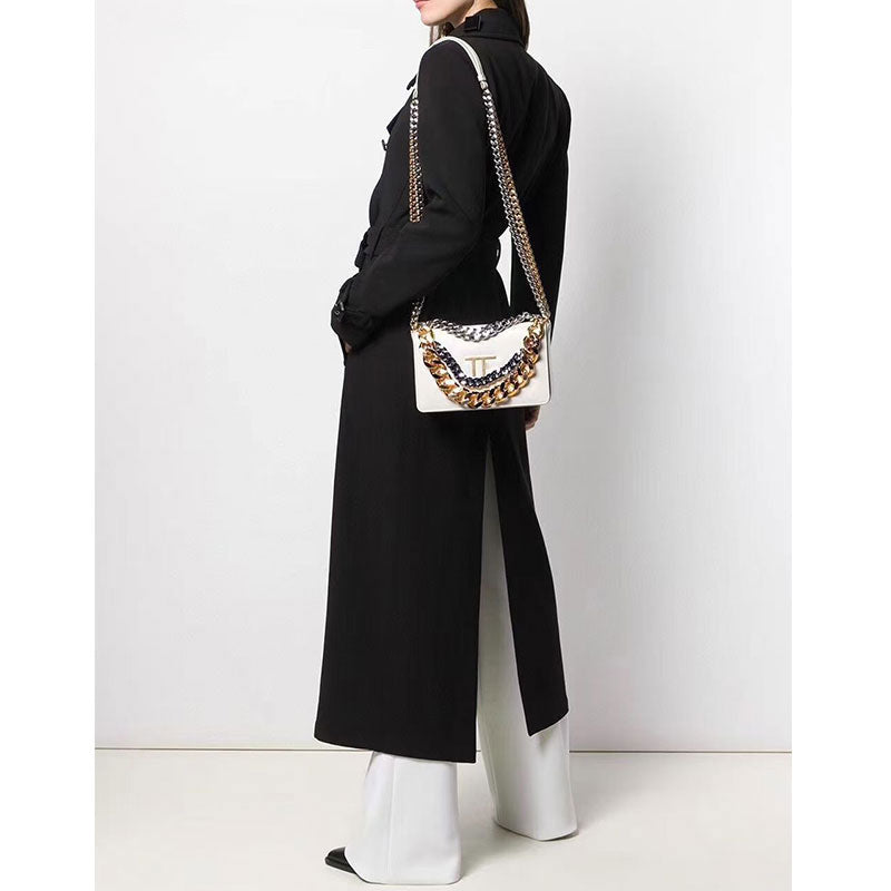 Premium Gold Plated Chain Leather Handbag - The Trendy Accessories Store