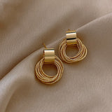 Fine Gold Plated Round Shape Pendant Earrings