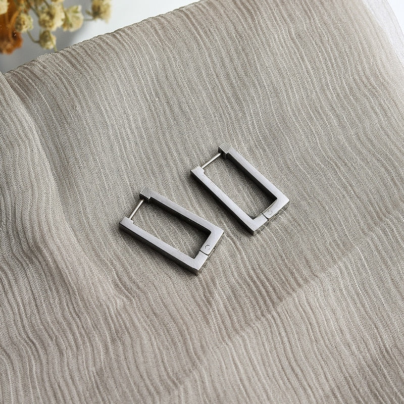 Simplicity Rectangular Gold Plated Earrings