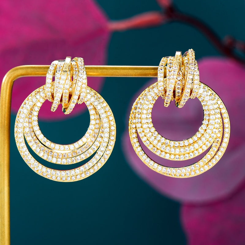 Rainbow Gold Plated Silver & Black Inspired Crossover Earrings