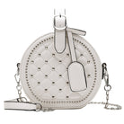 Round Rivet Fashion Chain PU Leather Bag - The Trendy Accessories Store