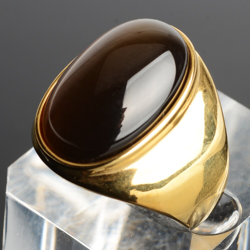 stainless steel Vintage Bohemia Gold Plated Oval Ring - The Trendy Accessories Store