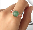 Handmade Rose Gold Wire Wrap Ring with Natural Stones - The Trendy Accessories Store