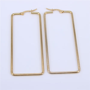 Stainless steel Mono And Gold Plated Hoop Earring