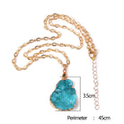 Handmade Gold Plated Chain Necklace with Natural Minerals Stone Crystal Charm Pendant - The Trendy Accessories Store