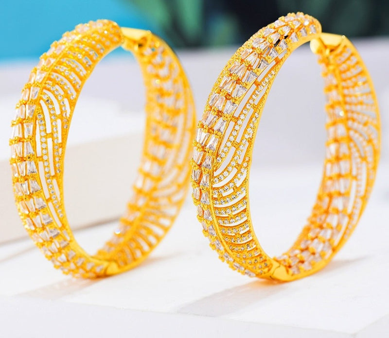 Multicolor Plated Artwork Inspired Leaves Hoop Earrings