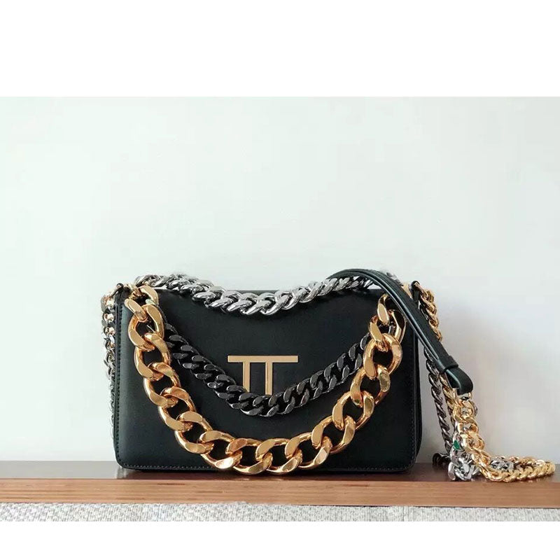 Premium Gold Plated Chain Leather Handbag - The Trendy Accessories Store