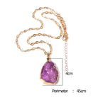 Handmade Gold Plated Chain Necklace with Natural Minerals Stone Crystal Charm Pendant - The Trendy Accessories Store