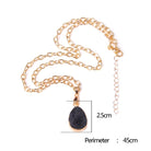Handmade Gold Plated Chain Necklace with Natural Minerals Stone Crystal Charm Pendant - The Trendy Accessories Store
