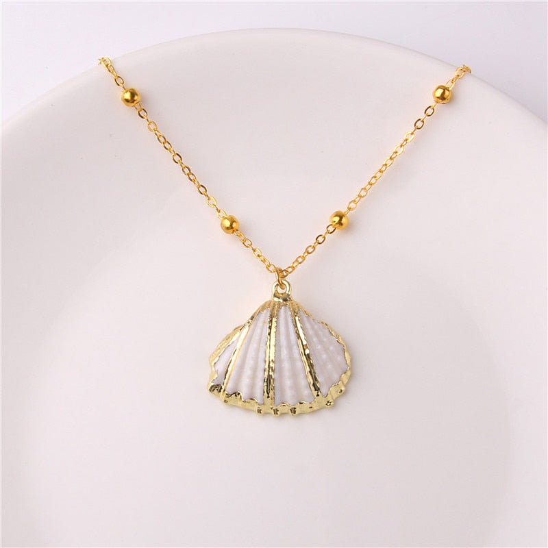 Classic Gold Plated Shell Necklaces and Pendants - The Trendy Accessories Store
