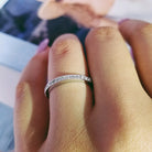 925 Sterling Silver 3pcs in 1 cushion zircon Wedding Ring Set - The Trendy Accessories Store