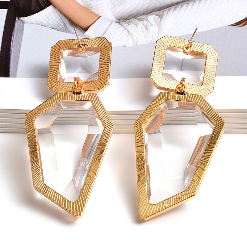 Clear And Pure Resin Elegant Drop Earrings - The Trendy Accessories Store