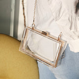 Trendy Transparent Handbag With Gold Plated Luxury Chain - The Trendy Accessories Store