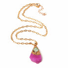 Handmade Gold Plated Chain Necklace with Natural Minerals Stone Crystal Charm Pendant - The Trendy Accessories Store