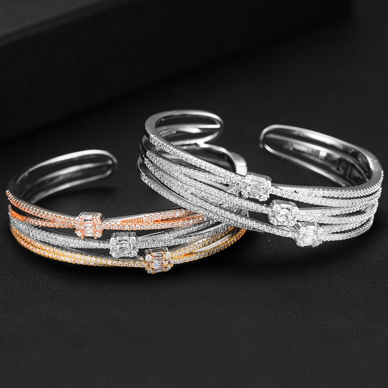 Unibiq Luxury  Bangle Cuff Bracelet with Stunning Crystal Stones