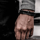 Classic Crown Rectangle Beads Black Stone Bracelet - The Trendy Accessories Store