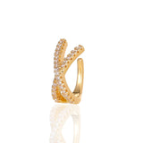 Crystal Pitch Gold Plated Ear Clip Earring