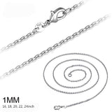 Silver 1mm Link Chain Necklaces For Women