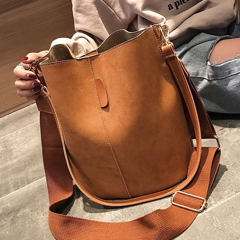 luxury bucket Large Capacity PU Leather bag - The Trendy Accessories Store
