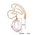 Handmade Gold Plated Chain Necklace with Natural Minerals Stone Crystal Charm Pendant - The Trendy Accessories Store