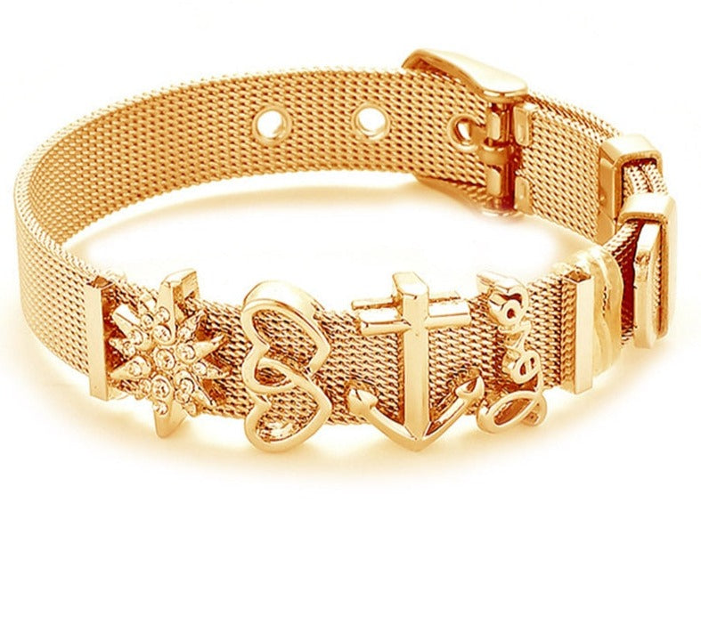 Stainless Steel Charm Lover Bracelet