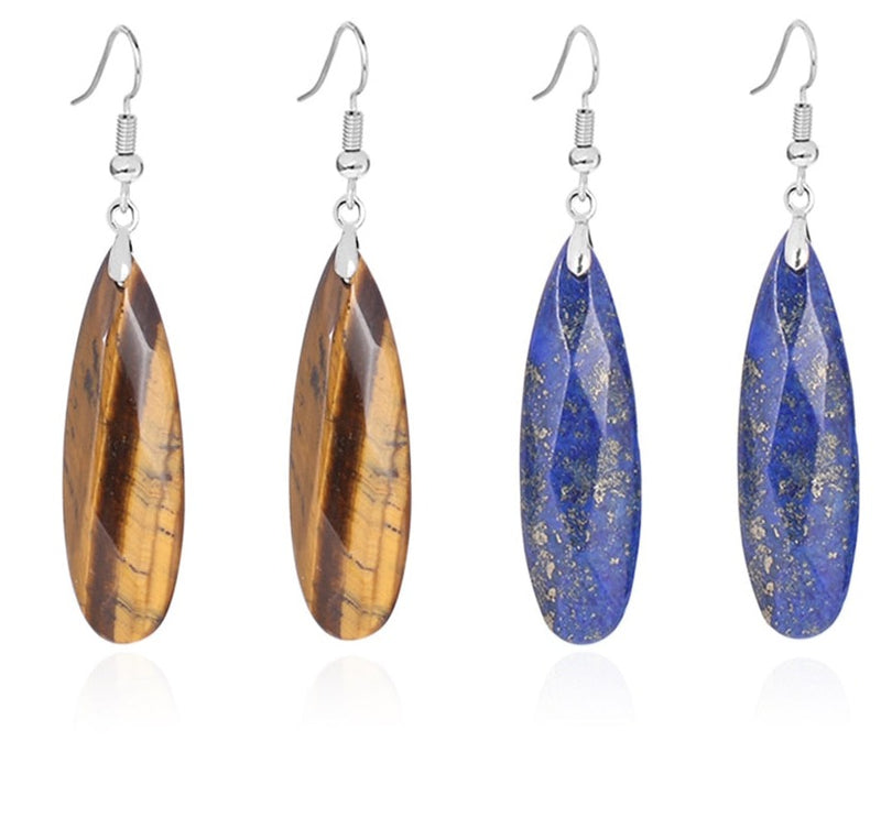 Natural Stone Dangle Long Earrings for Women